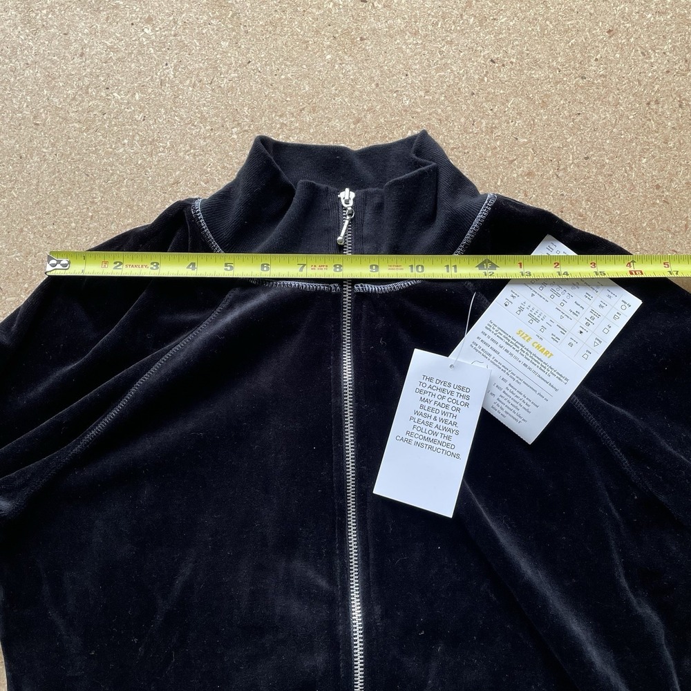 Velvet Velour Black Track Suit Top Jacket | Women's Size Small Y2K Style QVC - Picture 8 of 11